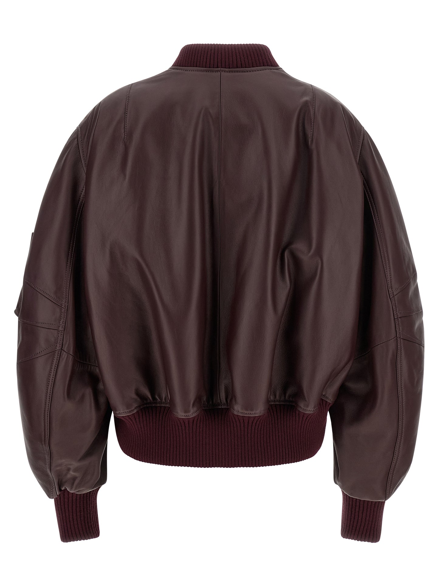 The Attico Bordeaux Lamb Leather Jacket