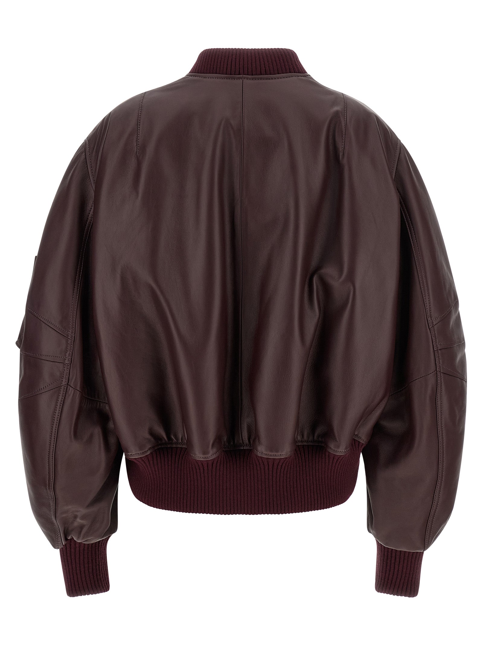The Attico Bordeaux Lamb Leather Jacket