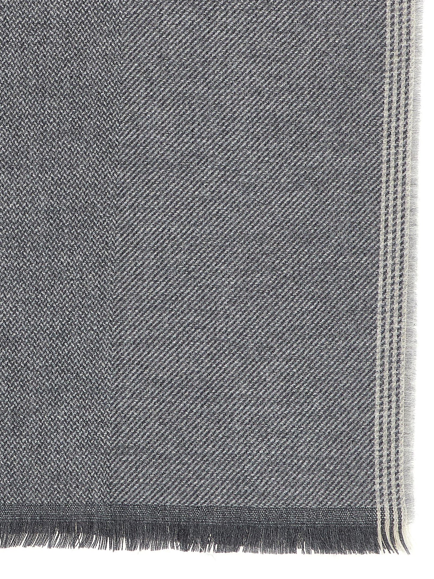 Brunello Cucinelli Gray Wool Scarf