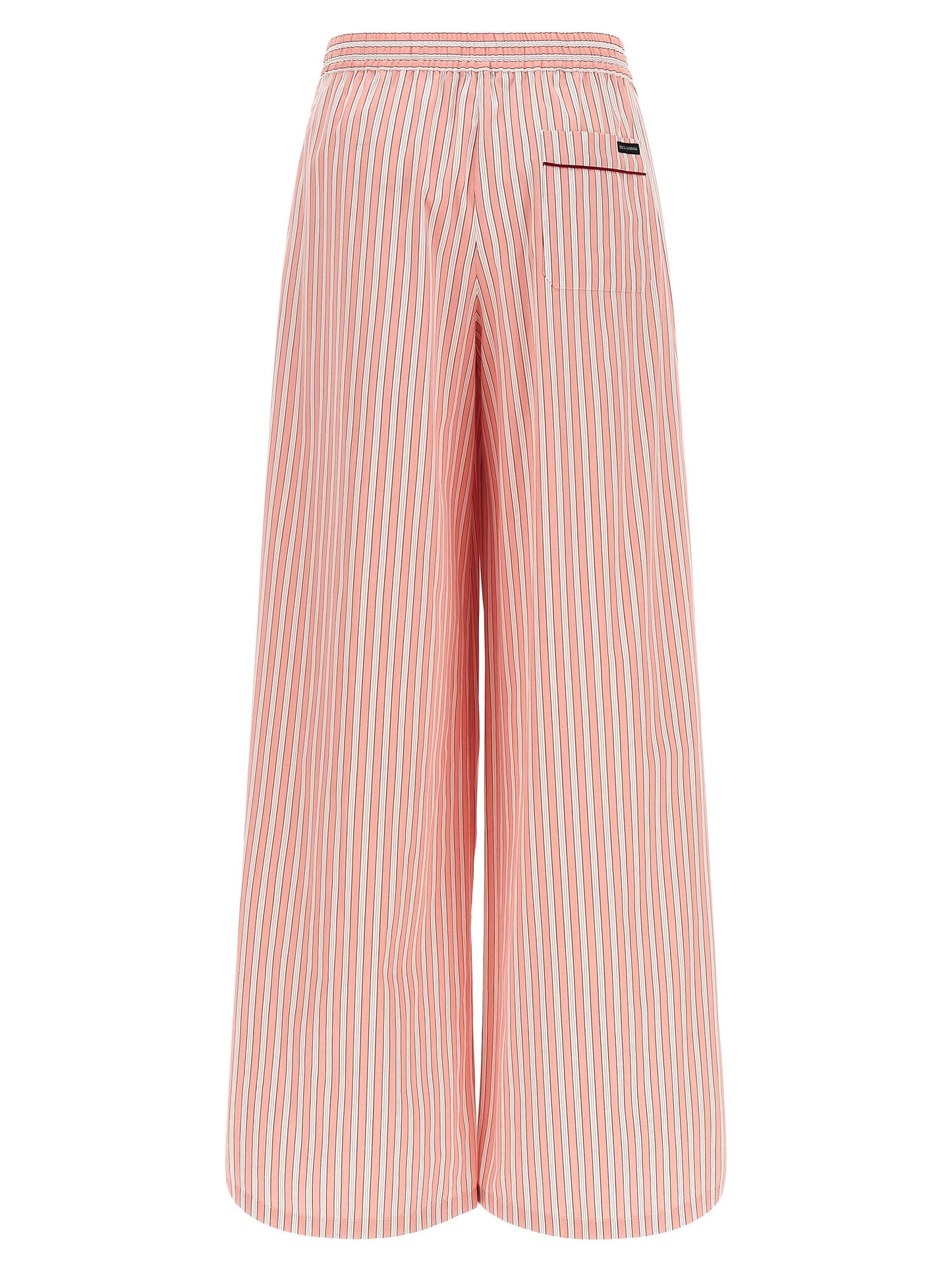 Dolce & Gabbana Pink Striped Cotton and Silk Bottoms Sleepwear