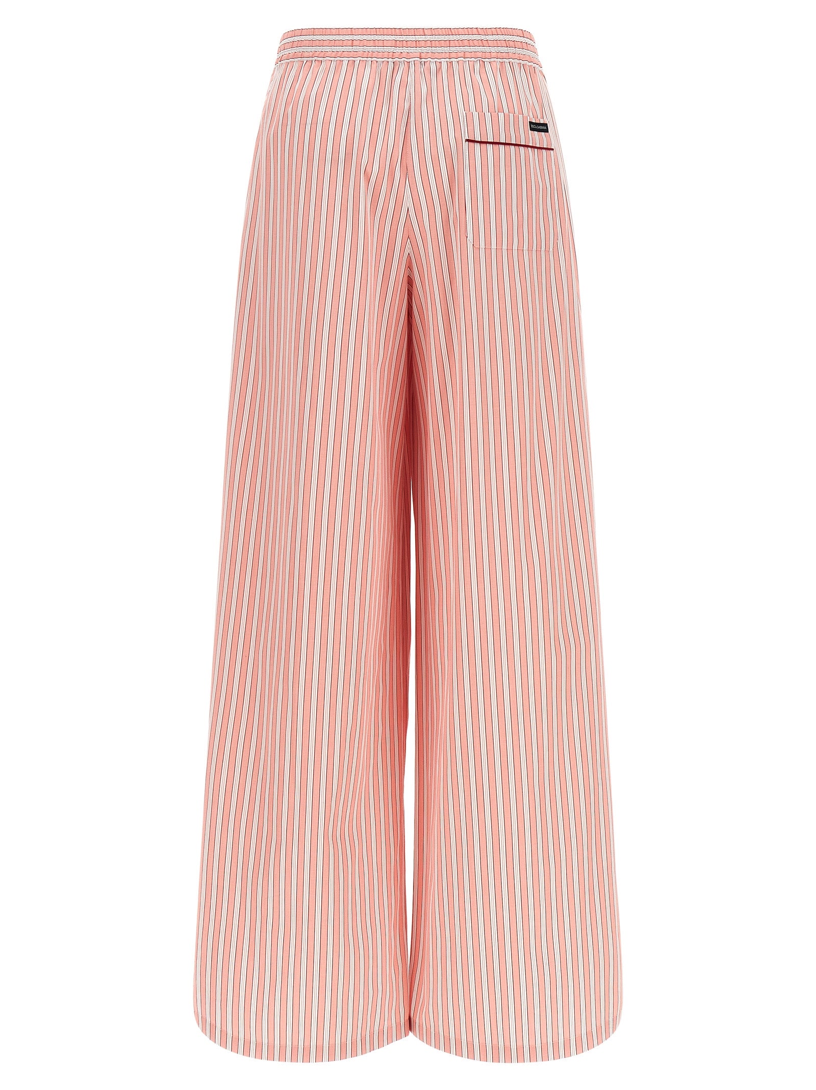 Dolce & Gabbana Pink Striped Cotton and Silk Bottoms Sleepwear