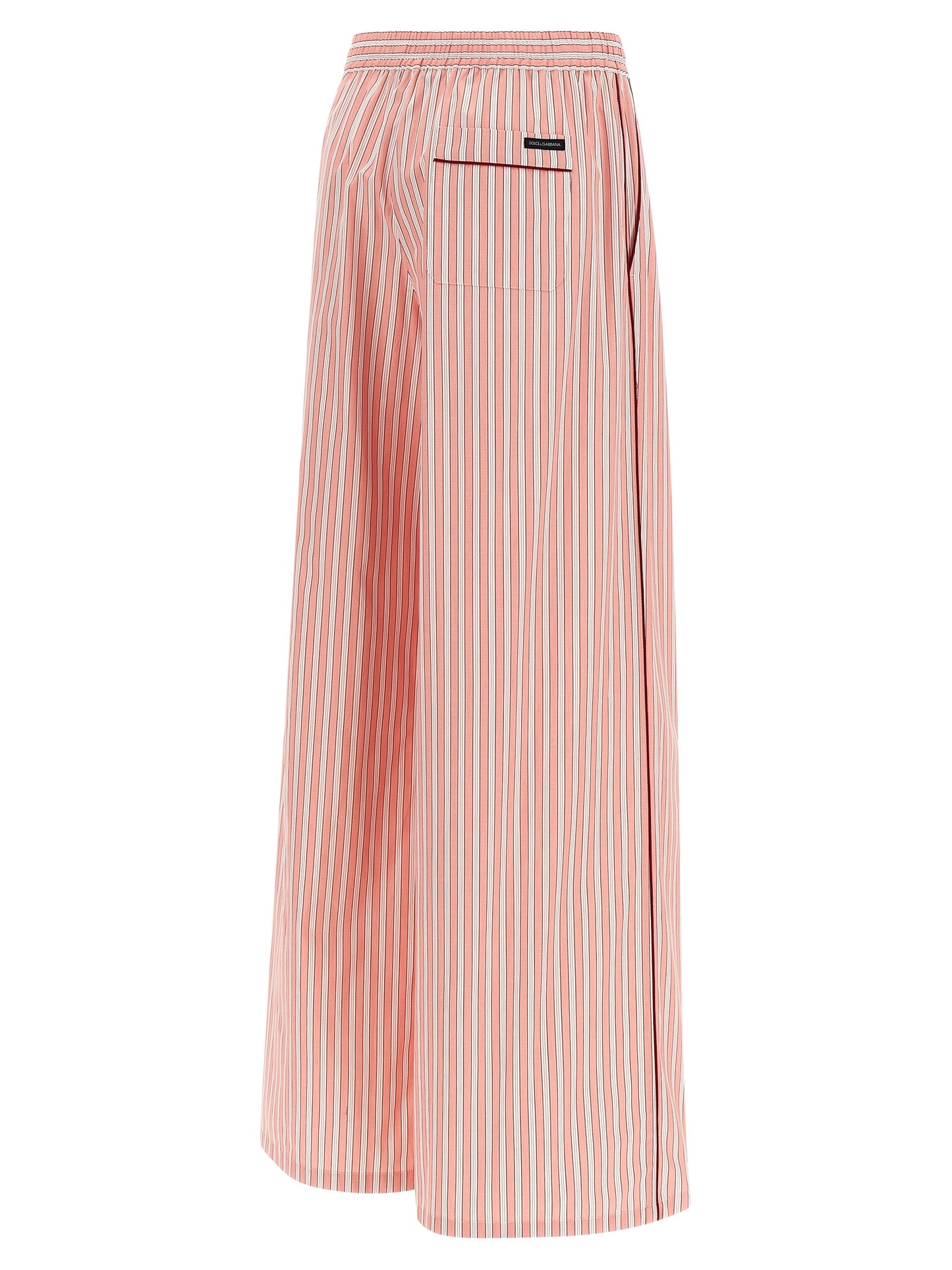 Dolce & Gabbana Pink Striped Cotton and Silk Bottoms Sleepwear