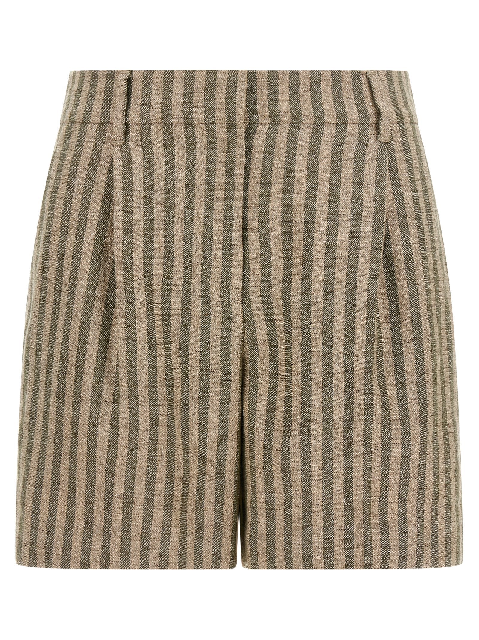 Brunello Cucinelli Bicolor Linen Bermuda Shorts - Green