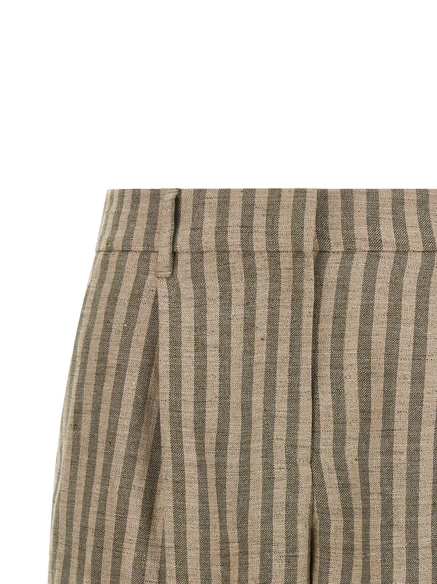 Brunello Cucinelli Bicolor Linen Bermuda Shorts - Green