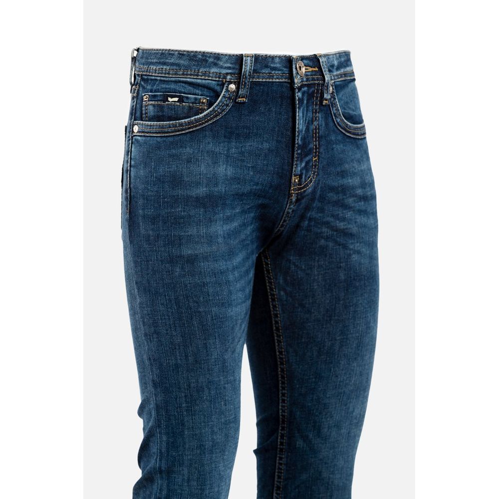 Gas Blue Cotton Straight-Leg Jeans - W30