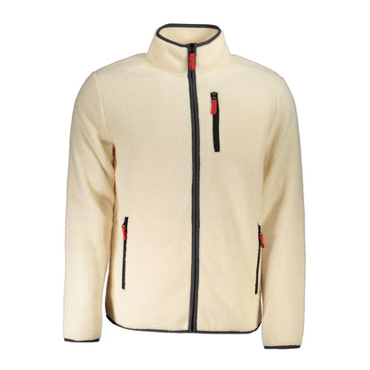 Norway 1963 Beige Polyester Men Sweater with Multiple Pockets - XXL