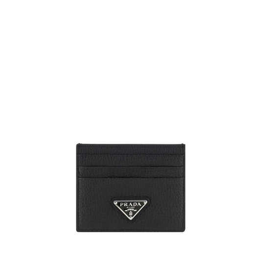 Prada Black Calf Leather Bos Taurus Card Holder