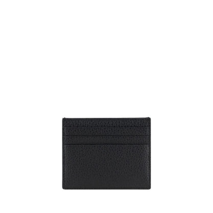 Prada Black Calf Leather Bos Taurus Card Holder