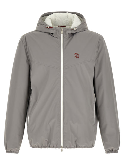 Brunello Cucinelli Gray Polyamide Shell Jacket