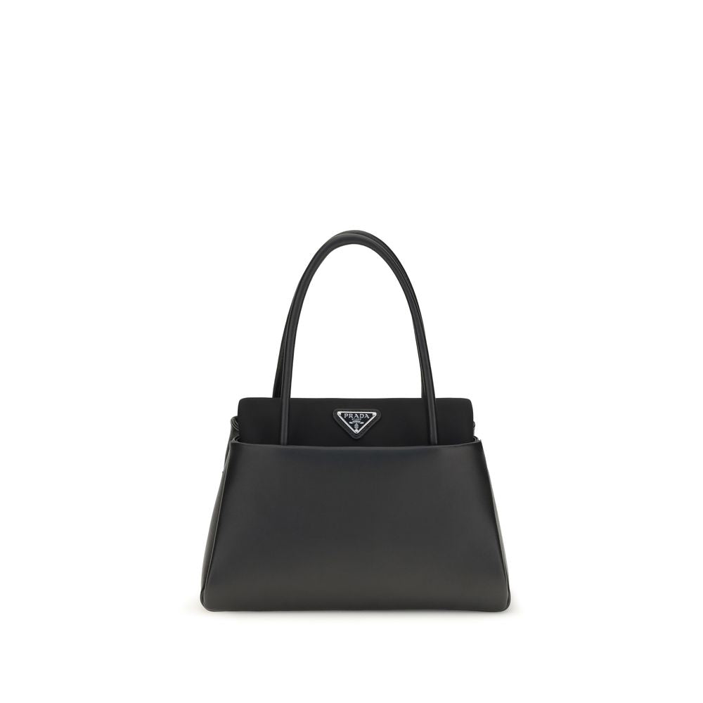 Prada Black Calf Leather Bos Taurus Top Handle Handbag