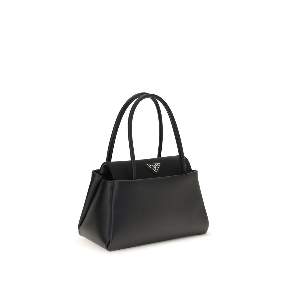 Prada Black Calf Leather Bos Taurus Top Handle Handbag