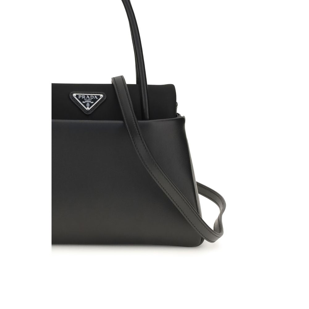 Prada Black Calf Leather Bos Taurus Top Handle Handbag