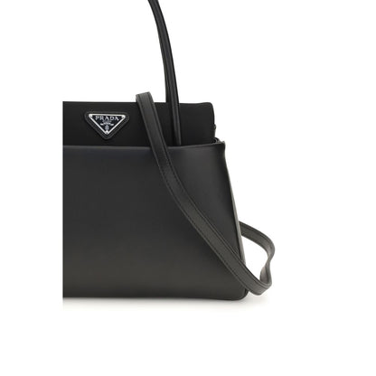 Prada Black Calf Leather Bos Taurus Top Handle Handbag