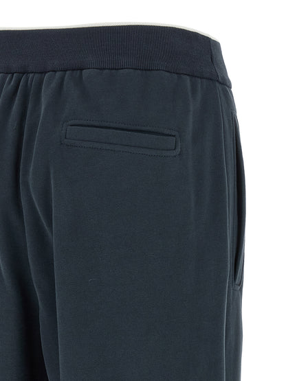 Brunello Cucinelli Blue Cotton Joggers