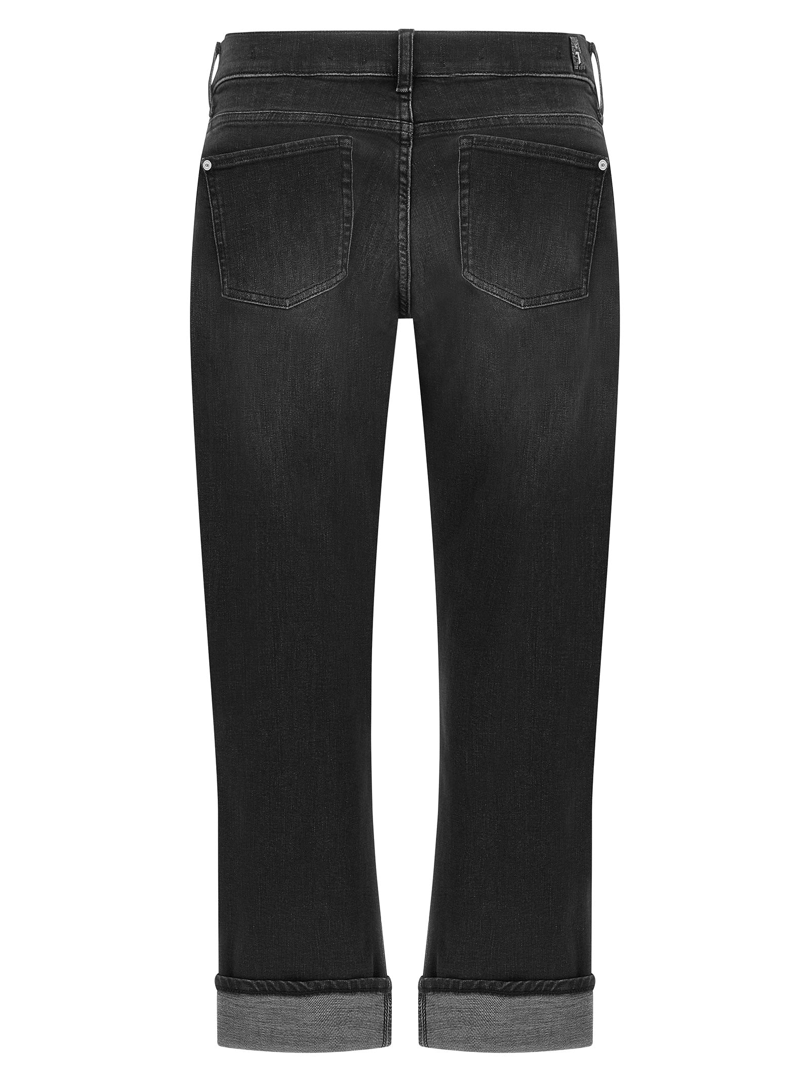 7 For All Mankind Black Cotton Relaxed Skinny Jeans