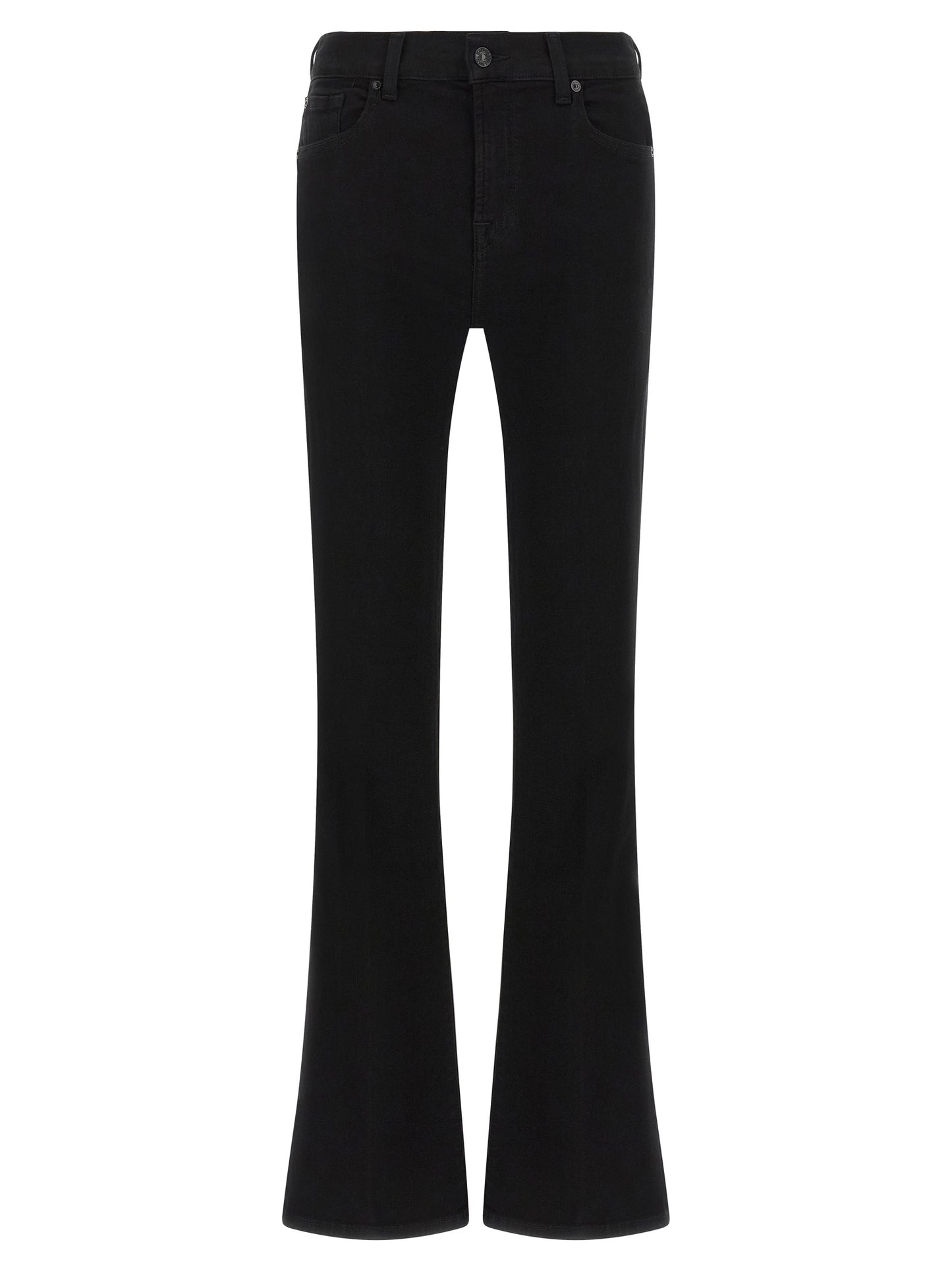7 For All Mankind Black Cotton Bootcut Slim Illusion Jeans