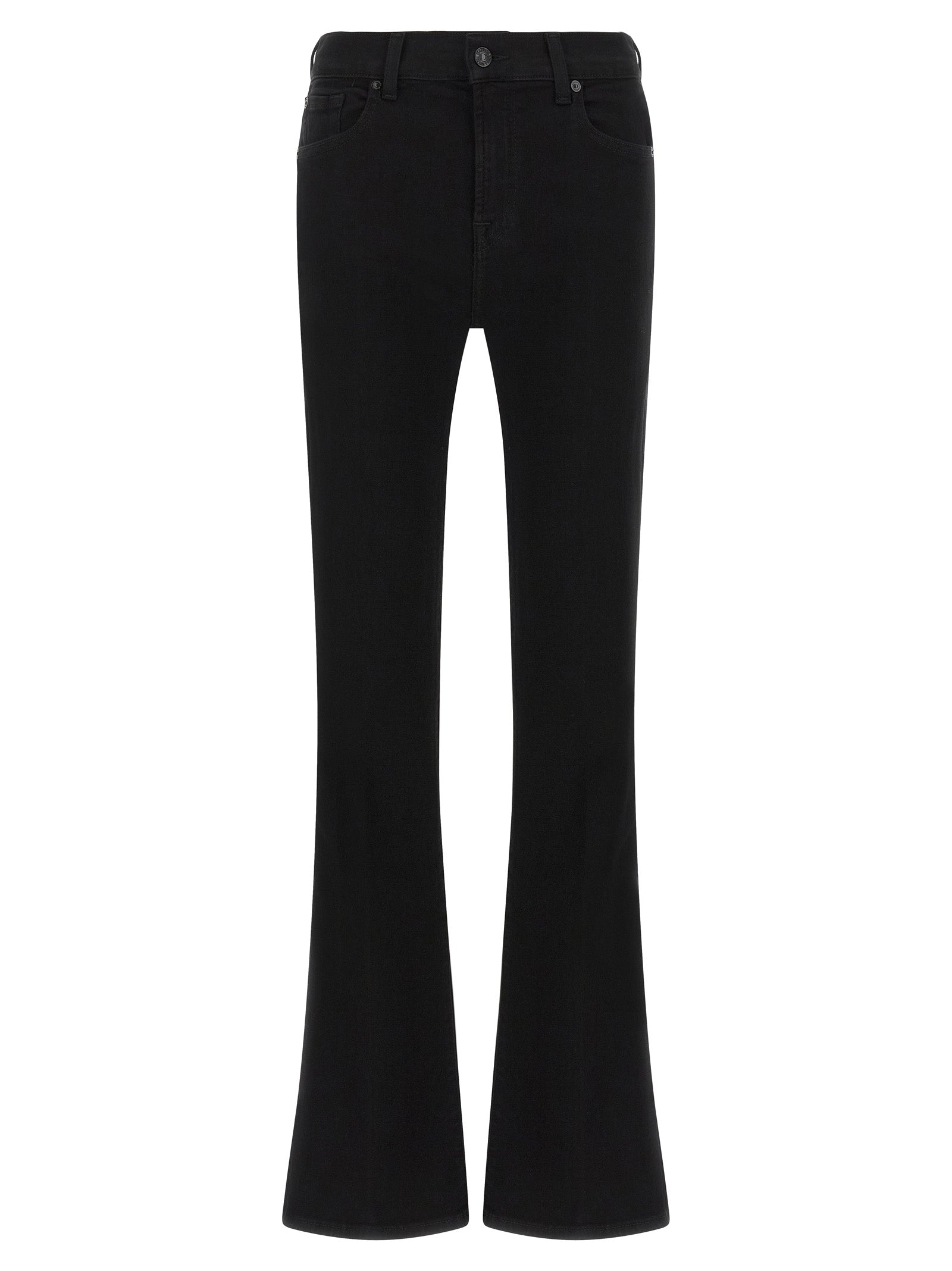 7 For All Mankind Black Cotton Bootcut Slim Illusion Jeans
