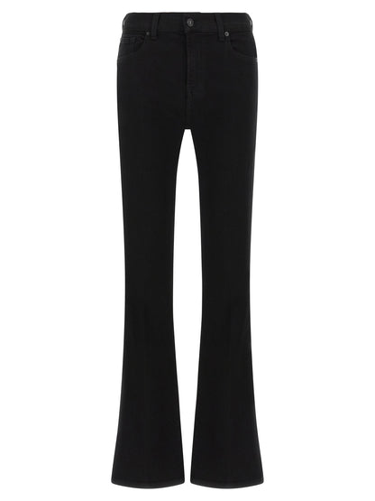 7 For All Mankind Black Cotton Bootcut Slim Illusion Jeans