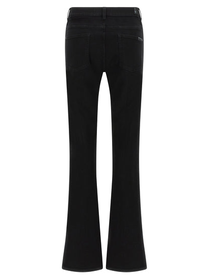 7 For All Mankind Black Cotton Bootcut Slim Illusion Jeans