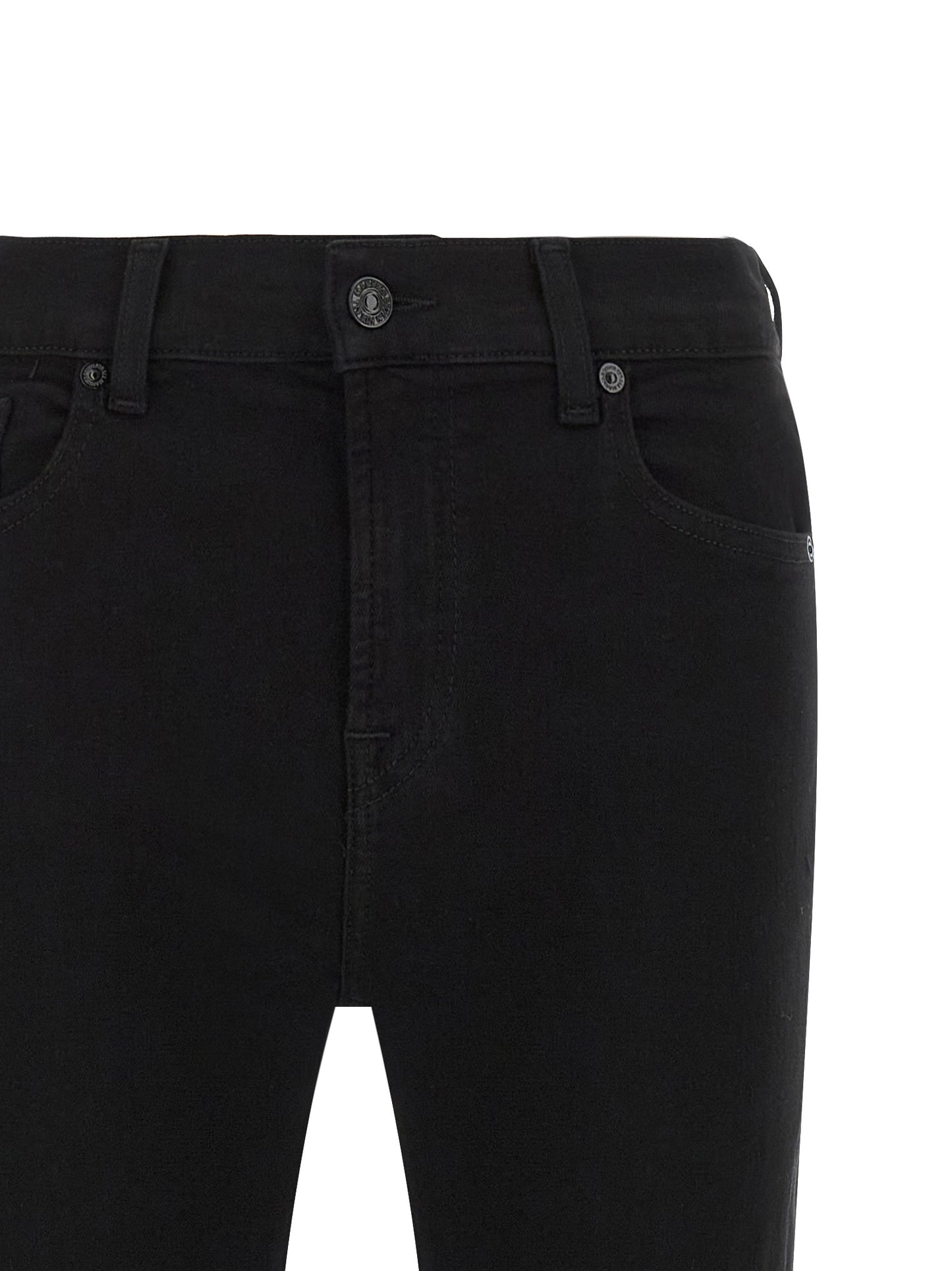 7 For All Mankind Black Cotton Bootcut Slim Illusion Jeans