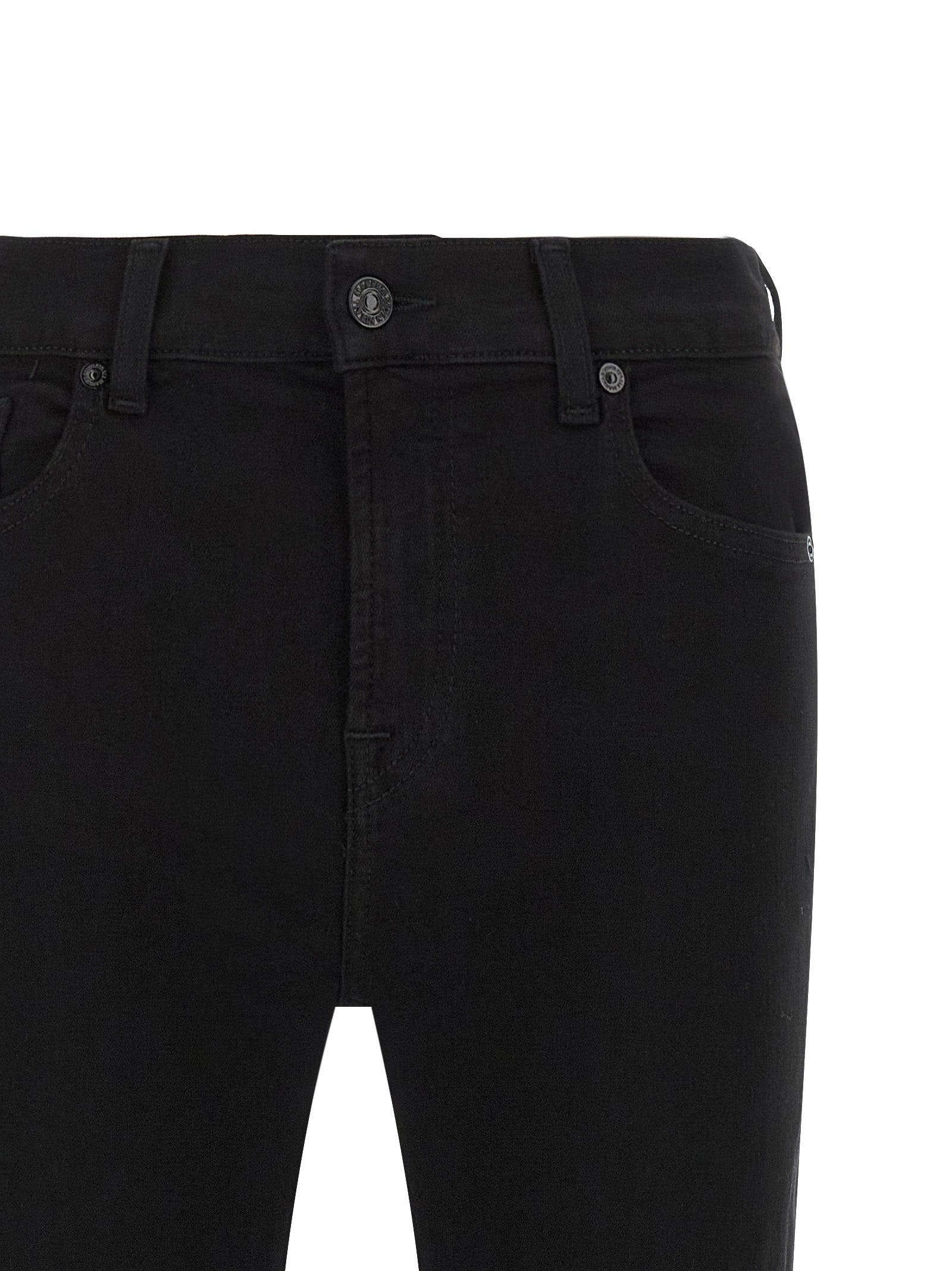 7 For All Mankind Black Cotton Bootcut Slim Illusion Jeans