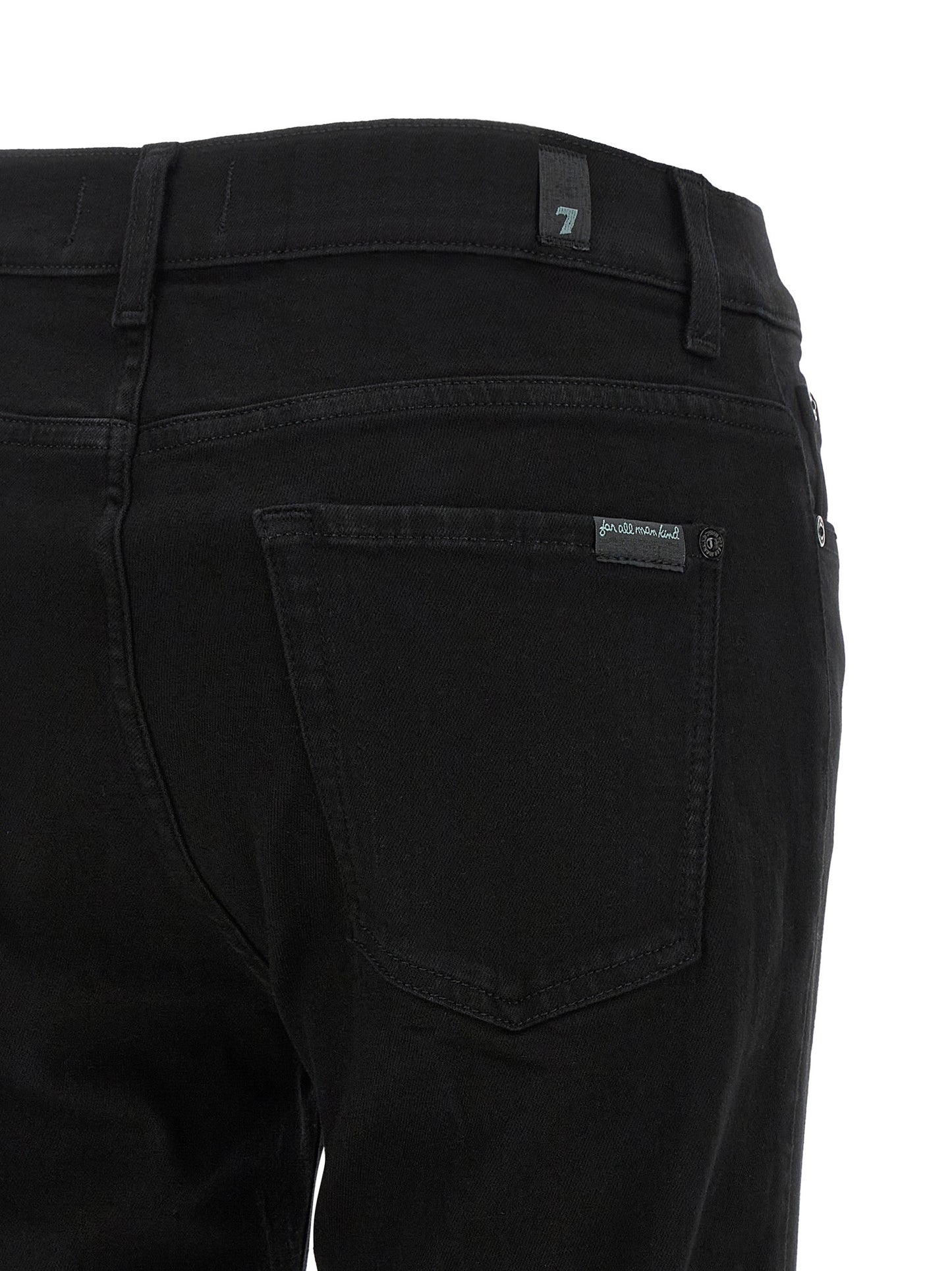 7 For All Mankind Black Cotton Bootcut Slim Illusion Jeans