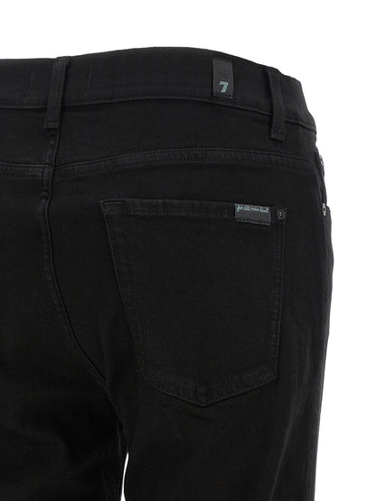 7 For All Mankind Black Cotton Bootcut Slim Illusion Jeans