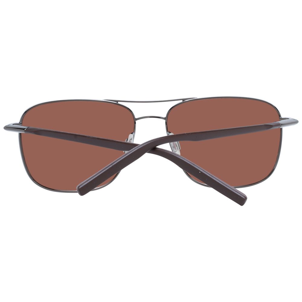 Serengeti Men’s Sunglasses – Gunmetal Aviator Frame, Brown Polarized Lenses