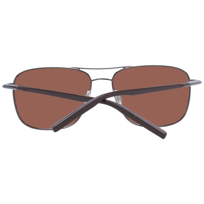 Serengeti Men’s Sunglasses – Gunmetal Aviator Frame, Brown Polarized Lenses
