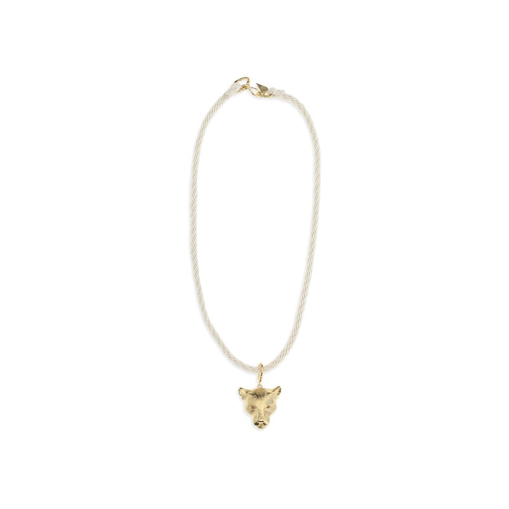 Forte_Forte Gold Bronze Sculpture Necklace with Puma Pendant