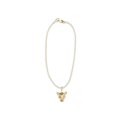 Forte_Forte Gold Bronze Sculpture Necklace with Puma Pendant