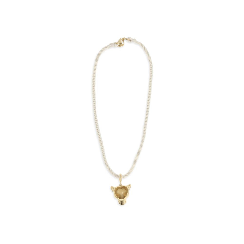 Forte_Forte Gold Bronze Sculpture Necklace with Puma Pendant