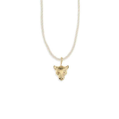 Forte_Forte Gold Bronze Sculpture Necklace with Puma Pendant