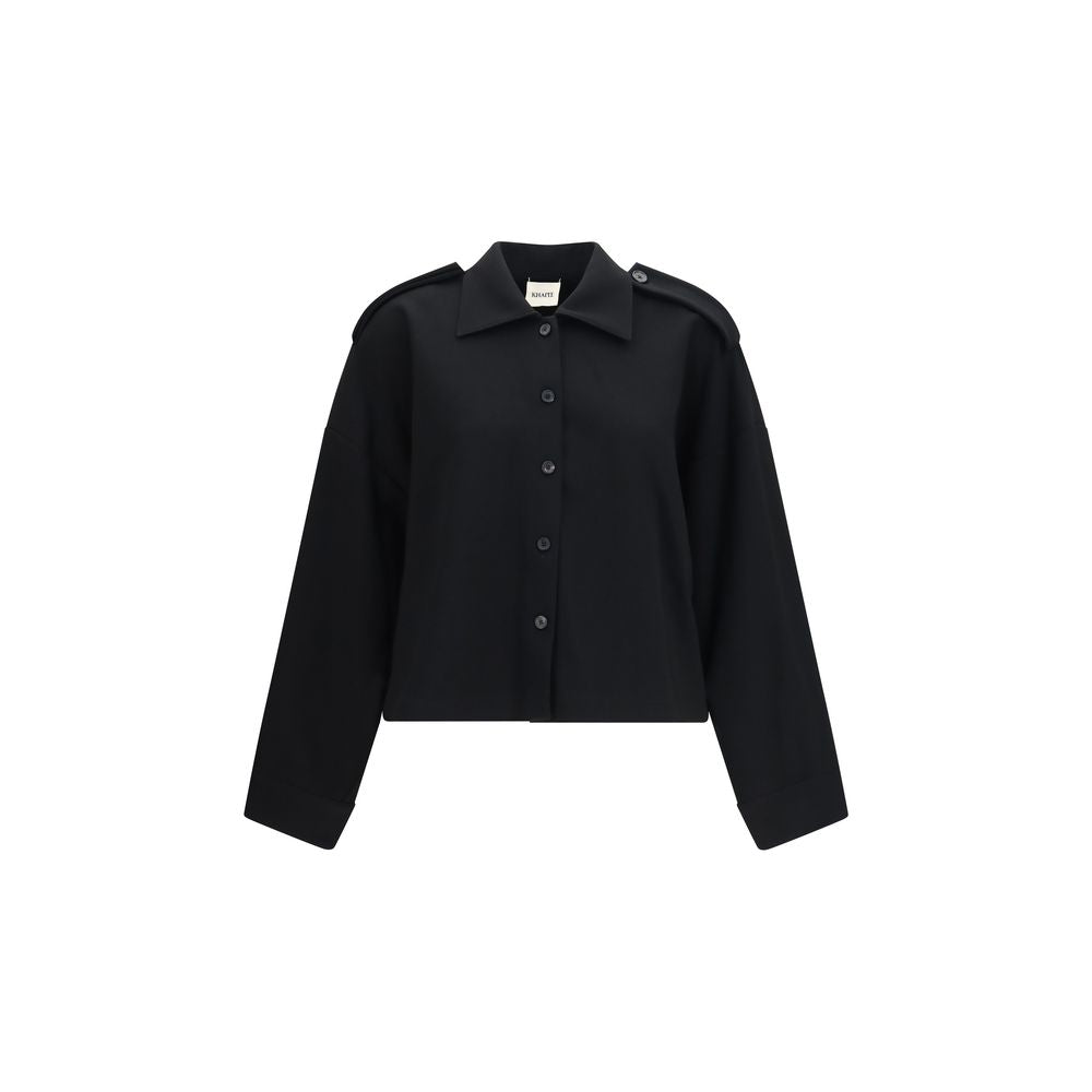 Khaite Bodine Wide-Sleeve Shirt Black M