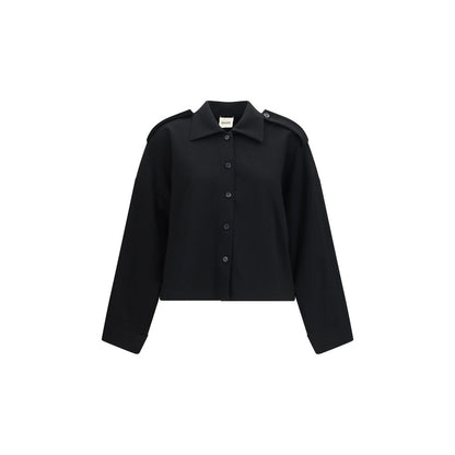 Khaite Bodine Wide-Sleeve Shirt Black M