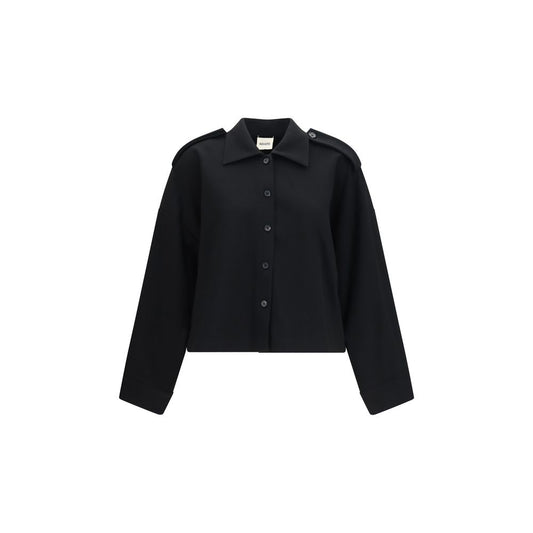 Khaite Bodine Wide-Sleeve Shirt Black M