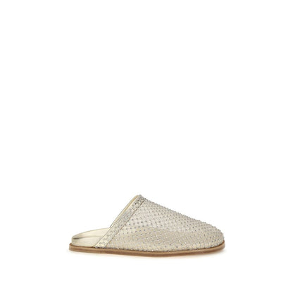 Forte_Forte Silver Fabric Mules EU36/US6 - EU40/US10