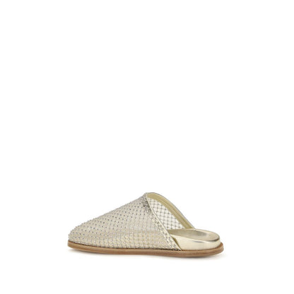 Forte_Forte Silver Fabric Mules EU36/US6 - EU40/US10