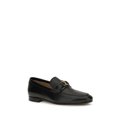 Valentino Garavani Black Calf Leather VLogo Slip-On Loafers