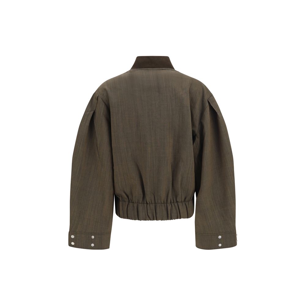 Ganni Bicolor Wool Oves Aries Bomber Jacket - XXS, XS, S