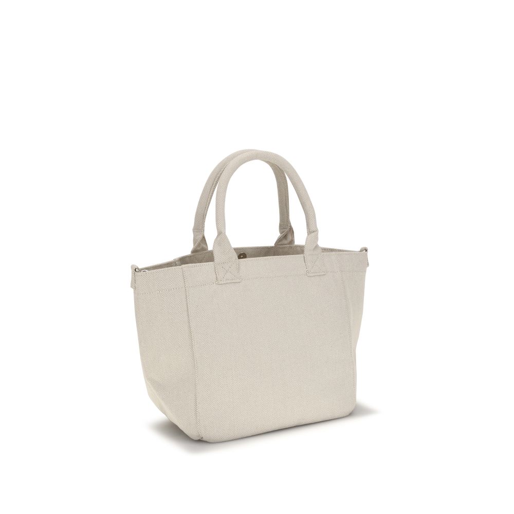 Ganni Easy Shoulder Bag Beige Polyester 38x30x17