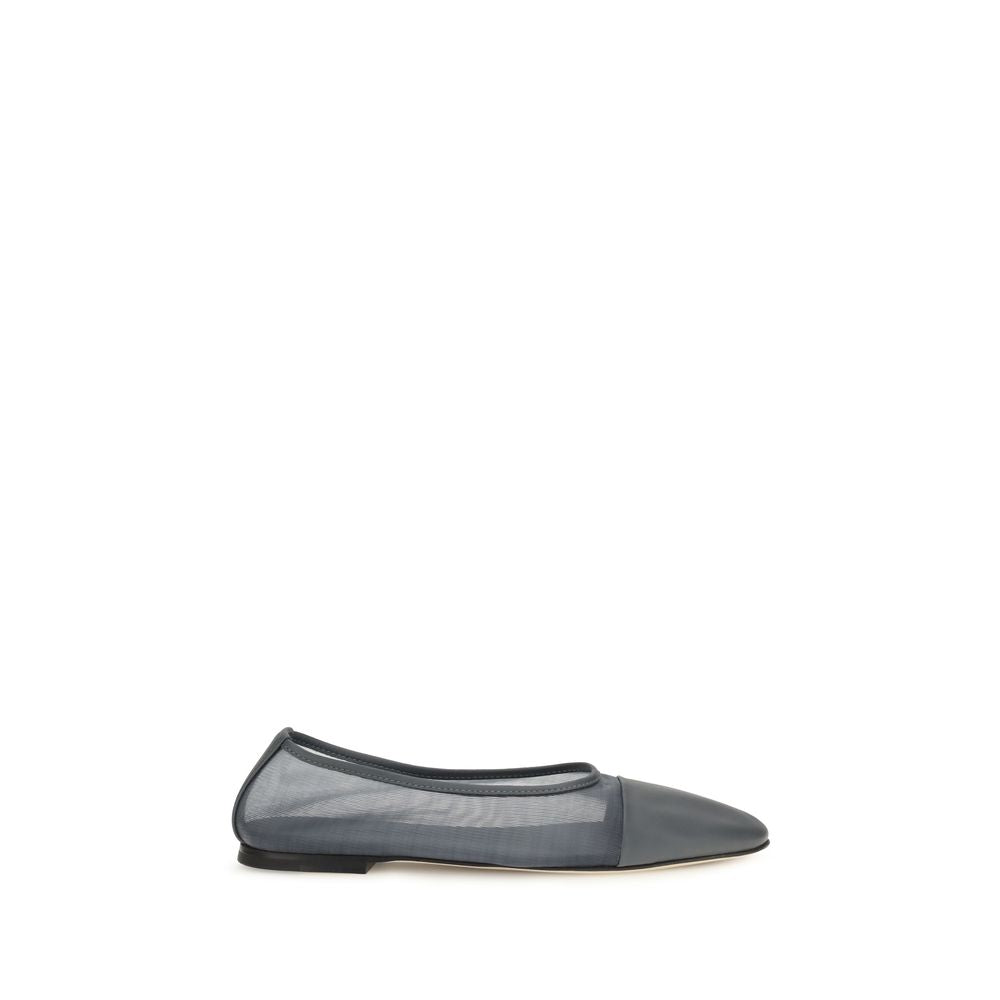 Dear Frances Gala Mesh Ballerinas Gray Calf Leather Bos Taurus Flats