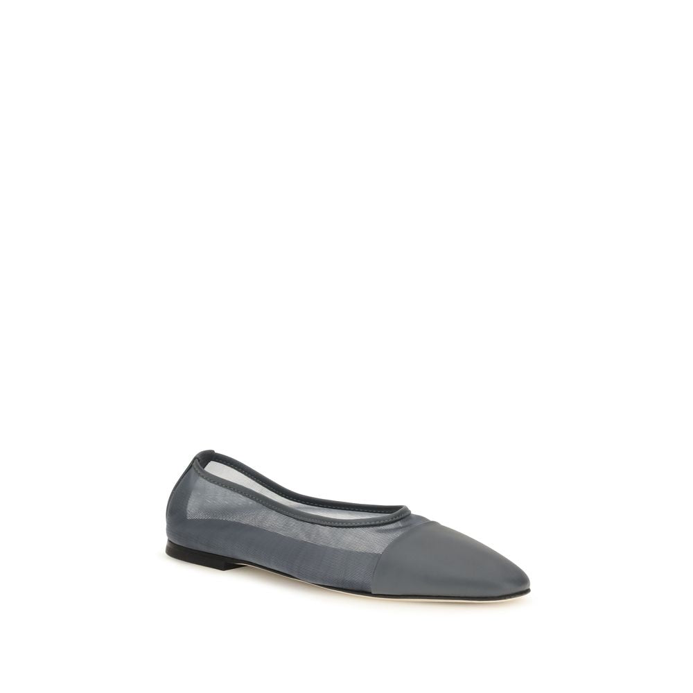 Dear Frances Gala Mesh Ballerinas Gray Calf Leather Bos Taurus Flats