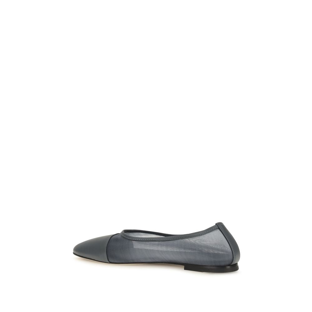 Dear Frances Gala Mesh Ballerinas Gray Calf Leather Bos Taurus Flats