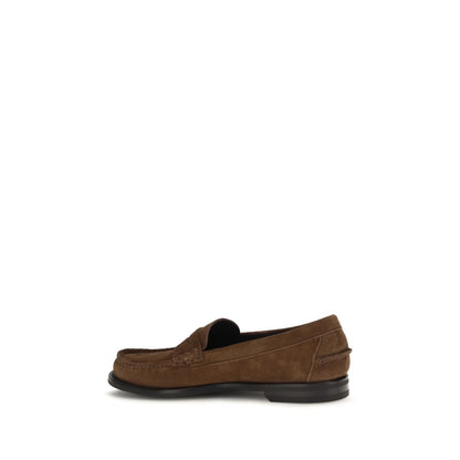 Prada Brown Suede Leather Slip-On Loafers for Men