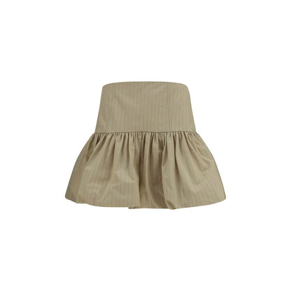 Ganni Beige Cotton Mini Skirt - XXS