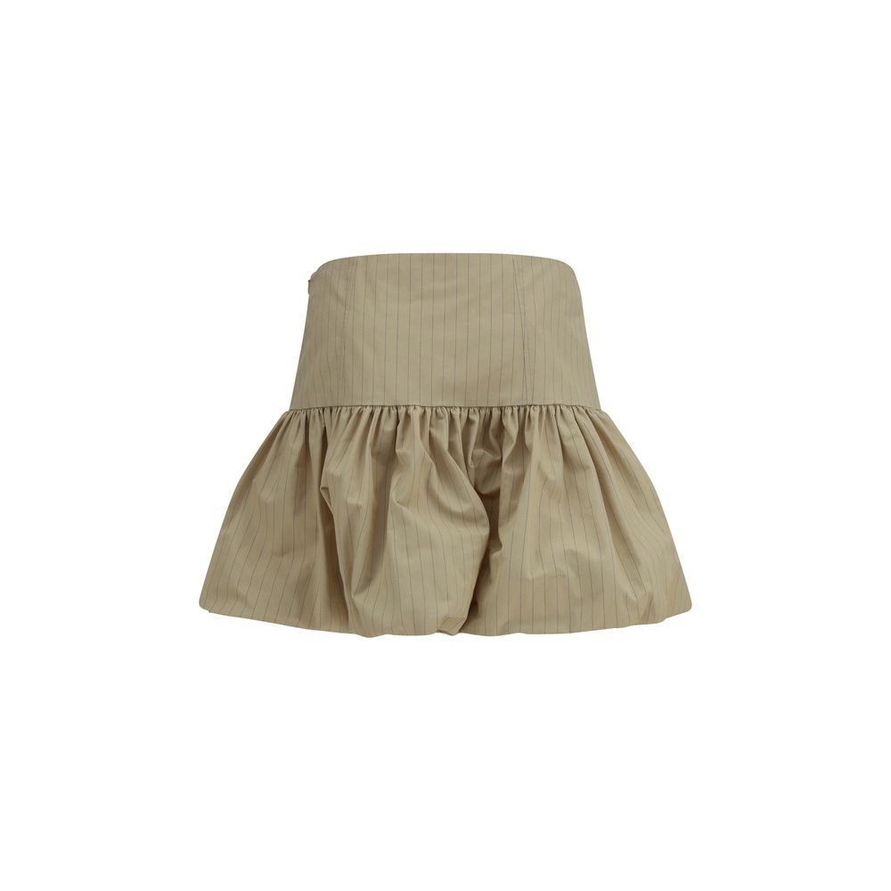 Ganni Beige Cotton Mini Skirt - XXS