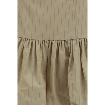 Ganni Beige Cotton Mini Skirt - XXS