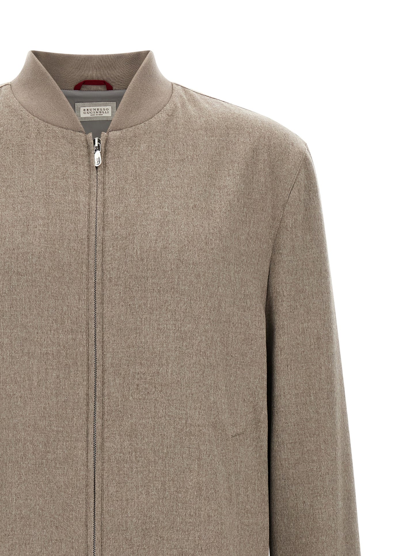 Brunello Cucinelli Gray Cashmere Bomber Jacket
