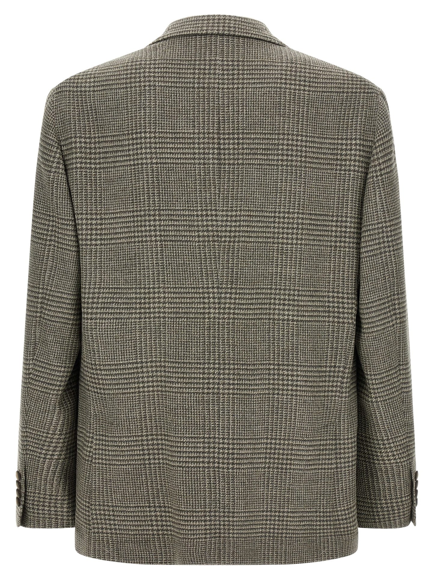Brunello Cucinelli Bicolor Wool Blazer in Military Green